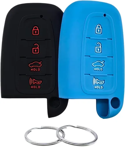 Miniatura 6 de REPROTECTING Funda de Llavero de Goma de Silicona Compatible con Hyundai Azera Elantra GT Equus Genesis Santa Fe Tucson Veloster Veracruz Kia Forte