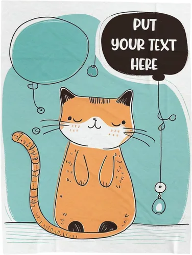 Personalized Baby Blankets for Girls and Boy - Unique Cat, Birthday Gifts for Cat Lovers, Cat Dad Gifts for Men, and Funny Cat Gifts for Women 30" x