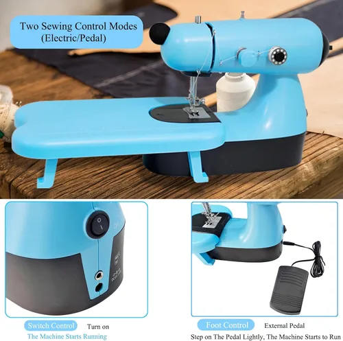 Miniatura 5 de Mini máquina de coser – Pequeñas máquinas de coser portátiles para principiantes – Puntada rápida adecuada para ropa, jeans, cutains, bricolaje
