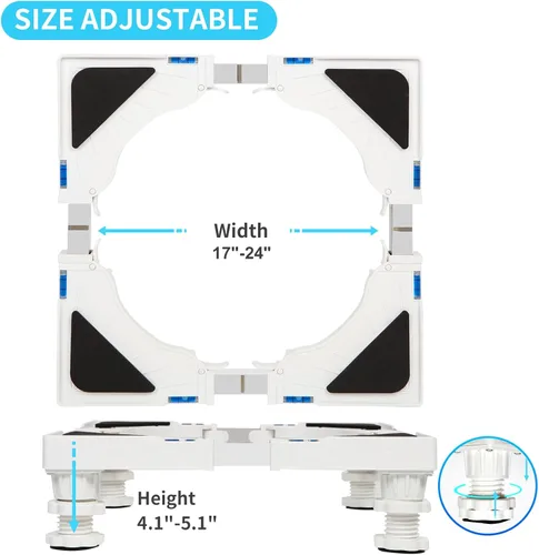 Miniatura 5 de Nefish Soporte para Mini Refrigerador Ajustable Soporte para Refrigerador con 4 Pies Resistentes Base Universal para Electrodomésticos Soporte