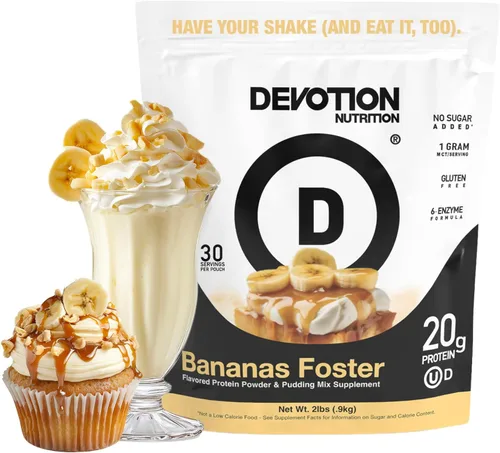 Miniatura 10 de Devotion Nutrition Brownie - Proteína en polvo para batidos, hornear, brownies, postres, 0.71 oz de aislado de suero y mezcla de caseína, sin azúcar