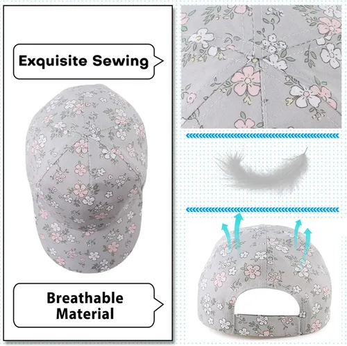 Miniatura 86 de Peecabe Gorra de béisbol para niños pequeños, unisex, de algodón, ajustable, para bebés, niños, gorra de béisbol para niñas de 1 a 5 años