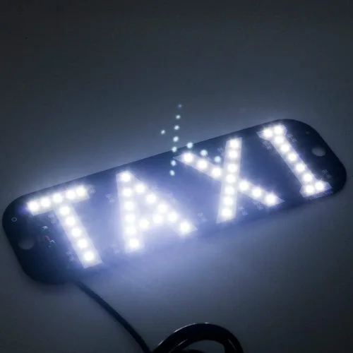 Miniatura 10 de Luz de taxi con enchufe Cig-arette, montaje de succión de taxi de 12 V CC en la lámpara de taxi con cubierta de viento del automóvil, 2 modos de Rojo