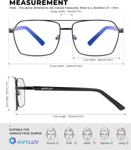 Miniatura 4 de ANYLUV Blue Light Glasses Men/Women, Blue Light Blocking Glasses, Computer Screen Blocker Eyes Protection Glasses