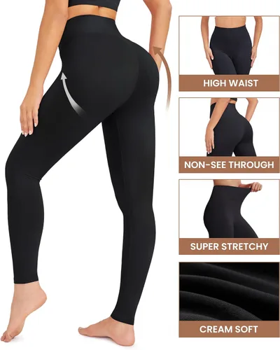 Miniatura 5 de VALANDY Leggings de cintura alta para mujer, elásticos, control de abdomen, entrenamiento, correr, yoga, pantalones, tallas regulares y grandes