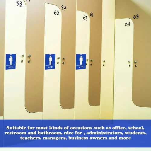 Miniatura 7 de Gersoniel - 6 pase de baño con llaveros de 3.15 x 4 pulgadas para aulas y baños, etiqueta para lugares públicos de negocios