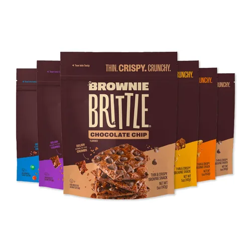 Miniatura 11 de Brownie Brittle – Galletas dulces delgadas y crujientes de chocolate oscuro con sal marina (paquete de 6, 5 onzas), postre rico en bocados gourmet