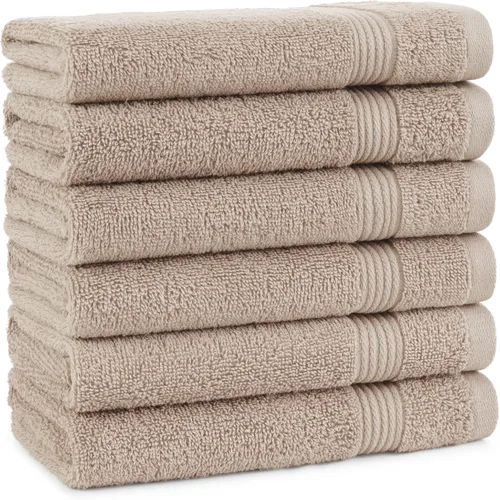 Arkwright Juego de toallas de mano de baño de 6 piezas - 100% algodón súper suave, 600 GSM de secado rápido y absorbente, artículos de baño de lujo