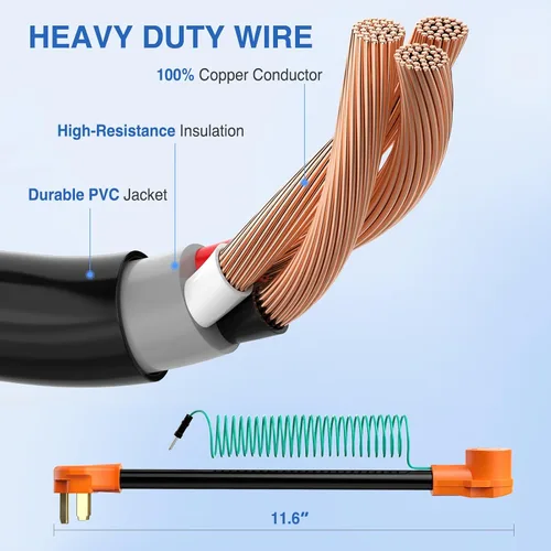Miniatura 8 de Nilight Cable adaptador de secadora de 30 amperios a 30 amperios, 3 clavijas, 125 V, 3750 W, cobre puro, salida de secadora a nueva secadora
