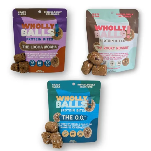 Miniatura 8 de Wholly Balls Protein Bites - Bocadillo saludable a base de plantas - Bolas energéticas altas en proteínas, bajas en azúcar, sin gluten