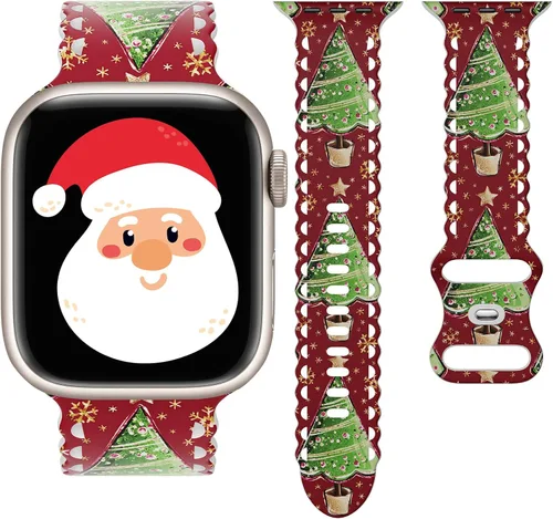 Miniatura 27 de Correa de encaje floral compatible con Apple Watch de 40mm 44mm 46mm 41mm 45mm 38mm 42mm 49mm, mujeres, correa deportiva de repuesto de silicona E