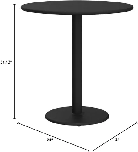 Miniatura 3 de Flash Furniture Mesa laminada negra redonda de 24" con base redonda de altura de mesa de 18