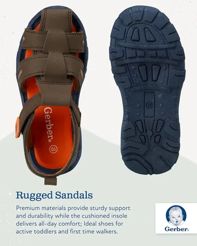Miniatura 5 de Gerber Sandalias para niños - Sandalias deportivas de pescador con punta cerrada zapatos acuáticos (niñoniño), Marrón