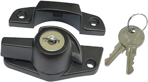 QCAA Cerradura de banda con llave resistente, seguridad a prueba de niños, solo desbloqueo con llave, CTC 1.77 pulgadas, negro mate, paquete de 1,