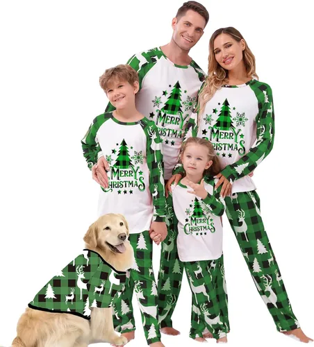 Miniatura 30 de OAKFashion Conjuntos de Pijamas Familiares de Navidad, Pijamas Familiares a Juego de Navidad Ropa de Dormir Pjs