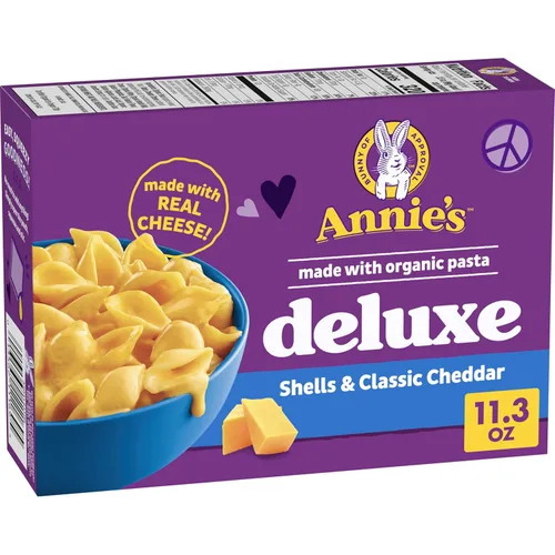 Miniatura 12 de Annie's Macarrones y queso de lujo con pasta orgánica, conchas y cuatro quesos, 11.3 onzas (paquete de 12)