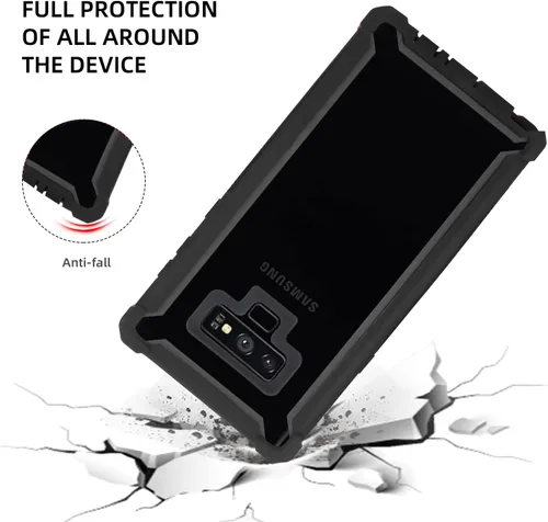 Miniatura 5 de Asuwish Funda de teléfono para Samsung Galaxy Note 9, a prueba de golpes, dura, a prueba de caídas, protección de cuerpo completo, resistente