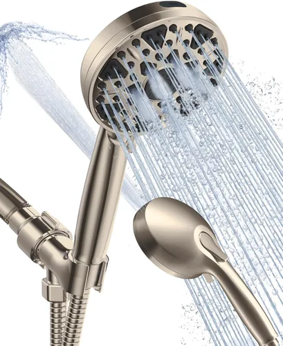 Miniatura 8 de Shower Head With Handheld 7 Settings High Pressure, Built-in Power Wash, 5" High Powerful Hand Held Rain Showerhead with Stainless Steel Hose and