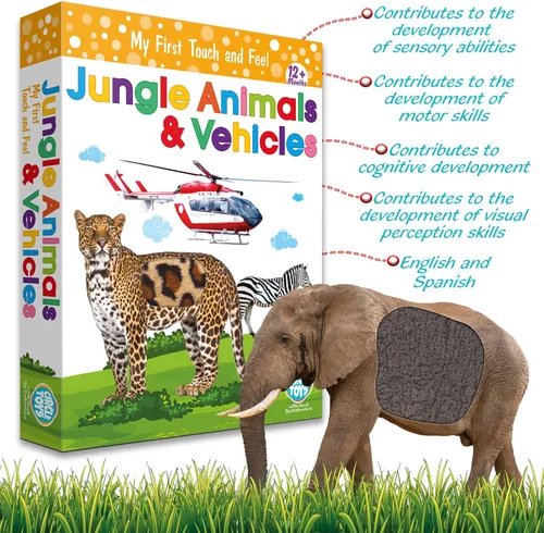 Miniatura 3 de My Touch and Feel - Tarjetas didácticas de doble cara con imagen bilingüe en inglés y español para bebés, niños pequeños, niños, aprender animales