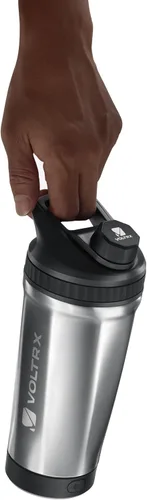 Miniatura 6 de VOLTRX ChillMix Botella agitadora de proteínas aislada de acero inoxidable - Mezclador eléctrico recargable USB C para batidos con proteínas, tazas