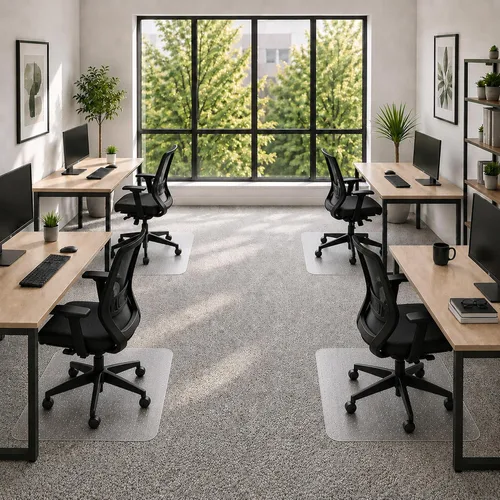 Miniatura 5 de WorkOnIt Tapete para silla de oficina, 30 x 48 pulgadas, tapete transparente para silla de escritorio para alfombra de pelo bajo, protector de piso
