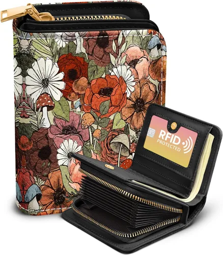 Miniatura 8 de Bistup Cartera para tarjetas de crédito para mujer, de cuero, para mujeres, adolescentes, niñas, tarjeteros, monedero de acordeón, pequeño, mediano