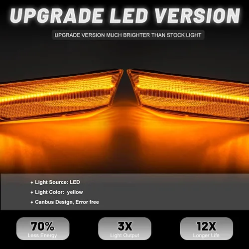 Miniatura 3 de Lámparas de marcador lateral LED para Infiniti G35/V35 Coupe Skyline V35 Lente transparente ámbar Led rueda intermitente luces de señal de giro