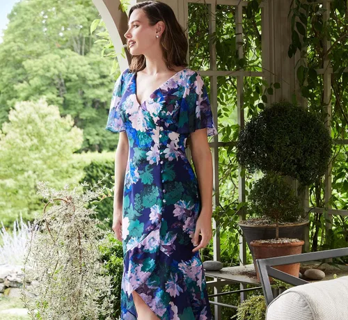 Miniatura 2 de Adrianna Papell Vestido con botones y estampado floral para mujer