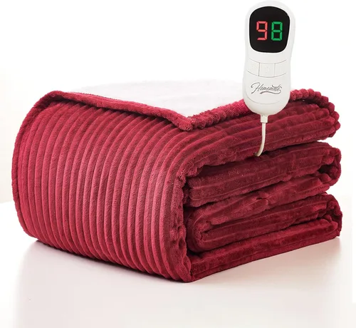 Miniatura 28 de Homemate Manta térmica eléctrica de 50 x 60 pulgadas, manta térmica de 1/2/4/6/8 horas de apagado automático, 10 niveles de calor, protección contra