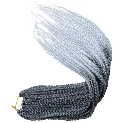 Miniatura 28 de 6 paquetes/lote (14/18/24/30) pulgadas, 0.4 in, 20 hebras por paquete, 3 extensiones de cabello trenzado de ganchillo finas, diámetro 3X