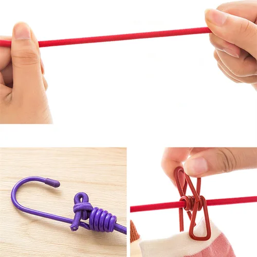 Miniatura 7 de ALINNA Tendedero portátil retráctil, tendedero de viaje con 12 pinzas para la ropa para secar en interiores, accesorios de campamento al aire libre