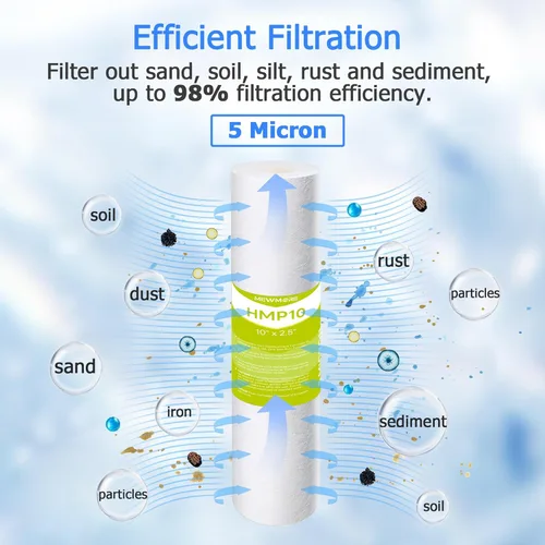 Miniatura 4 de Juego de filtros de repuesto para sistema de ósmosis inversa 75G GPD de 5 etapas 1 año, kit de sistema de filtro de agua RO para debajo