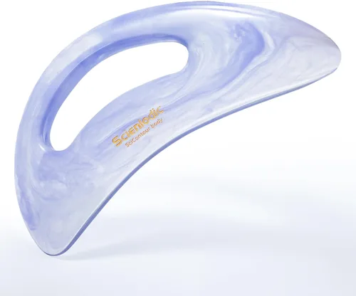 Miniatura 32 de Scienlodic Gua Sha - Herramienta de masaje con mango (resina), herramienta de raspado Guasha más grande para masaje de espalda, cuello, cara