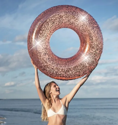 Miniatura 8 de PoolCandy Tubo de piscina jumbo, 48 pulgadas, múltiples estilos de tubo Brillo de oro rosa