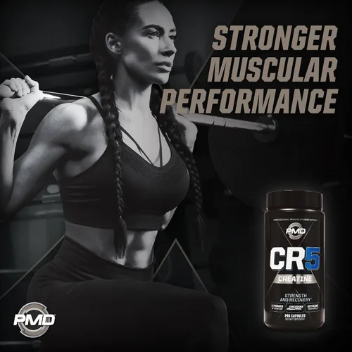 Miniatura 5 de PMD Sports CR5 Professional Creatina Complejo – Recuperación mejorada, reduce el dolor, ganador de masa muscular magra – Mezcla de creatina Power 5