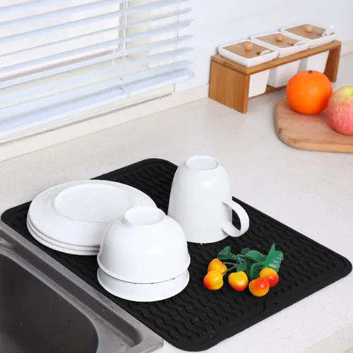 Miniatura 5 de Tapete grande para secar platos, alfombrillas de silicona de múltiples usos para múltiples usos, tapete de secado para encimera de cocina, 12 x 16