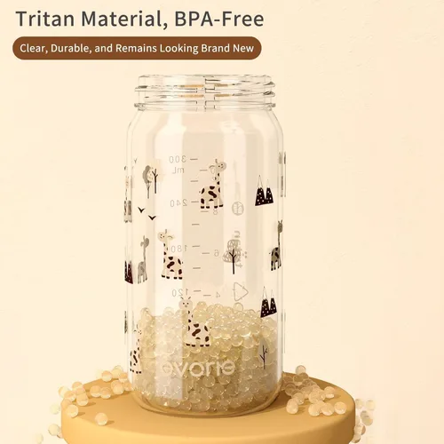 Miniatura 7 de Evorie - Taza antiderrame con pajita para niños pequeños de Tritan, 10 onzas / 300 ml para bebés y niños pequeños de 1 a 3 años, botella de agua