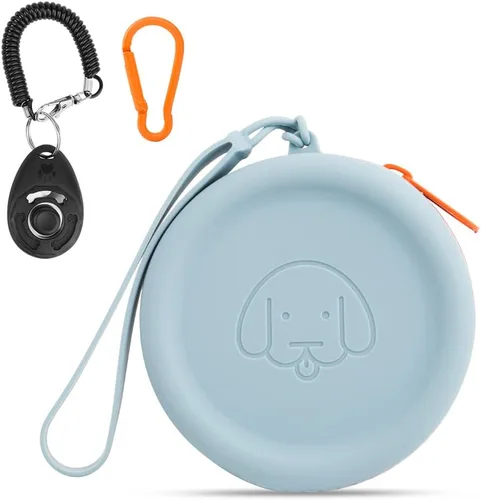 Miniatura 21 de Bolsa de golosinas para perros de silicona, 2 piezas, bolsa para caminar para mascotas para perros y gatos, tamaño bolsillo, fácil de limpiar, sin