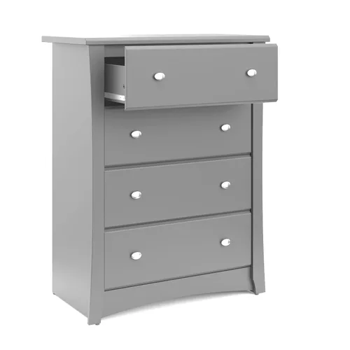 Miniatura 11 de Storkcraft Crescent Cajonera de 4 Cajones (Gris Guijarro) – Certificado GREENGUARD Gold, Cajonera Fácil de Combinar para Dormitorio de Niños y Gris