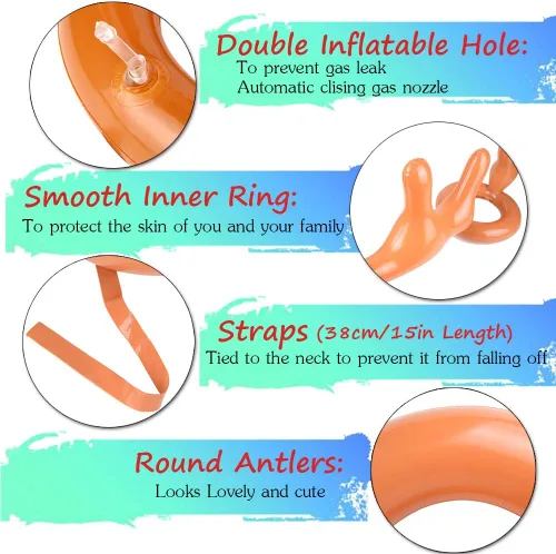 Miniatura 4 de Christmas Games for Family Party, 4 Pack Inflatable Reindeer Antler Ring Toss Game Great Christmas Games for Adults and Kids