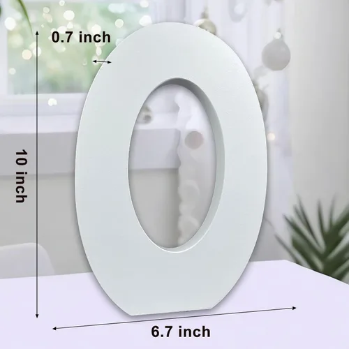 Miniatura 2 de AOCEAN Números de madera blanca de 10 pulgadas, número de madera sin terminar para pared, números decorativos de pie, rebanadas, decoración de Cero
