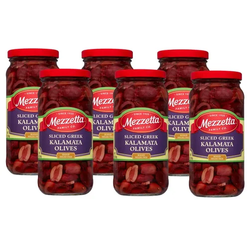 Miniatura 11 de Mezzetta Aceitunas kalamata griegas sin hueso – Aceitunas moradas ricas de Grecia para recetas mediterráneas y aperitivos – Prácticas aceitunas sin