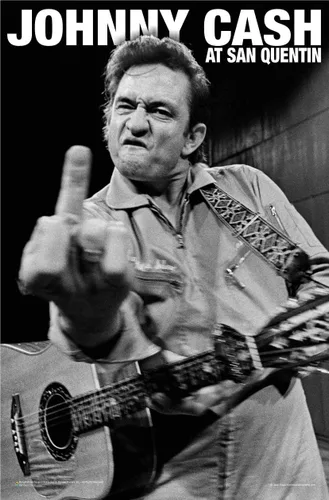 Miniatura 7 de Scorpio Posters Johnny Cash - Mini póster de San Quentin, con licencia oficial, 11 x 17 pulgadas, con soporte para póster de madera negra