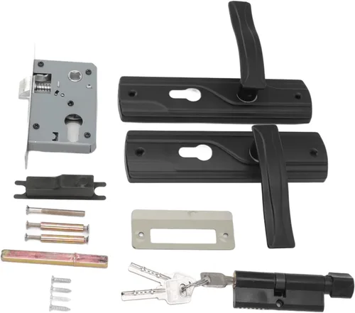 Miniatura 8 de Juego de manijas y cerraduras de puerta delantera, cerradura universal para puerta de casa, juego de llaves de palanca de puerta, cerradura