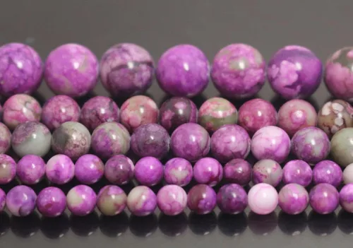 Miniatura 5 de Adabele - 35 piezas de piedras preciosas curativas de cristal de sugilita púrpura natural de 10mm (0.39 pulgadas), cuentas redondas sueltas