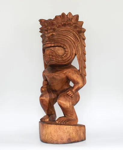Miniatura 2 de G6 Collection Escultura de estatua tribal primitiva de madera extra grande de 24 pulgadas, hecha a mano, tótem de barra tiki, hecho a mano, regalo