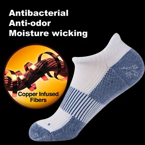 Miniatura 5 de FOOTPLUS Calcetines unisex de compresión de tobillo para fascitis plantar, soporte de arco de circulación, para golf, correr, senderismo