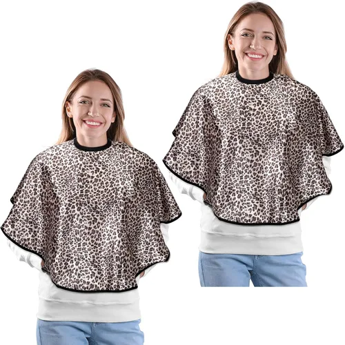 Miniatura 8 de Babero impermeable para salón de belleza, 2 unidades, para peluquería, tinte para peluquería, para clientes y artistas