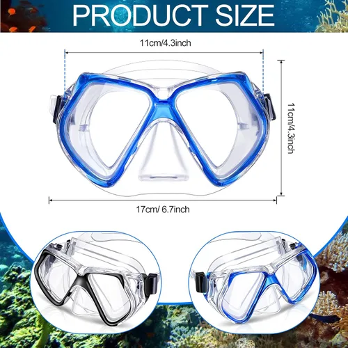 Miniatura 2 de Weewooday 2 gafas de natación para adultos con cubierta para la nariz, antiempañamiento, máscara de buceo, visión amplia, sin borrosidad, vidrio