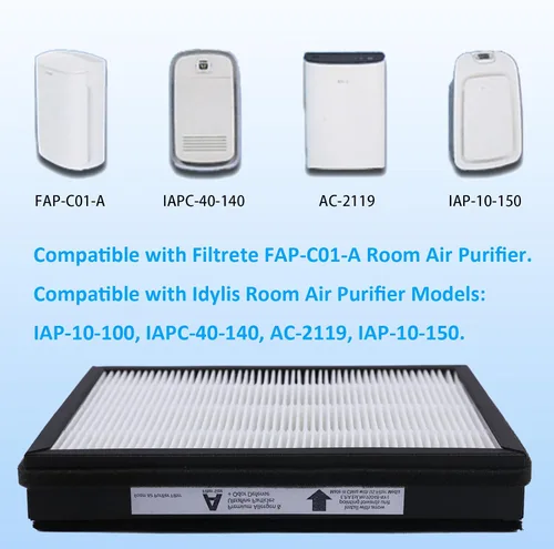 Miniatura 3 de Paquete de 2 filtros de repuesto IAF-H-100A True Idylis A, compatible con FAP-C01-A, Idylis purificadores de aire AC-2119, IAP-10-100, IAP-10-150